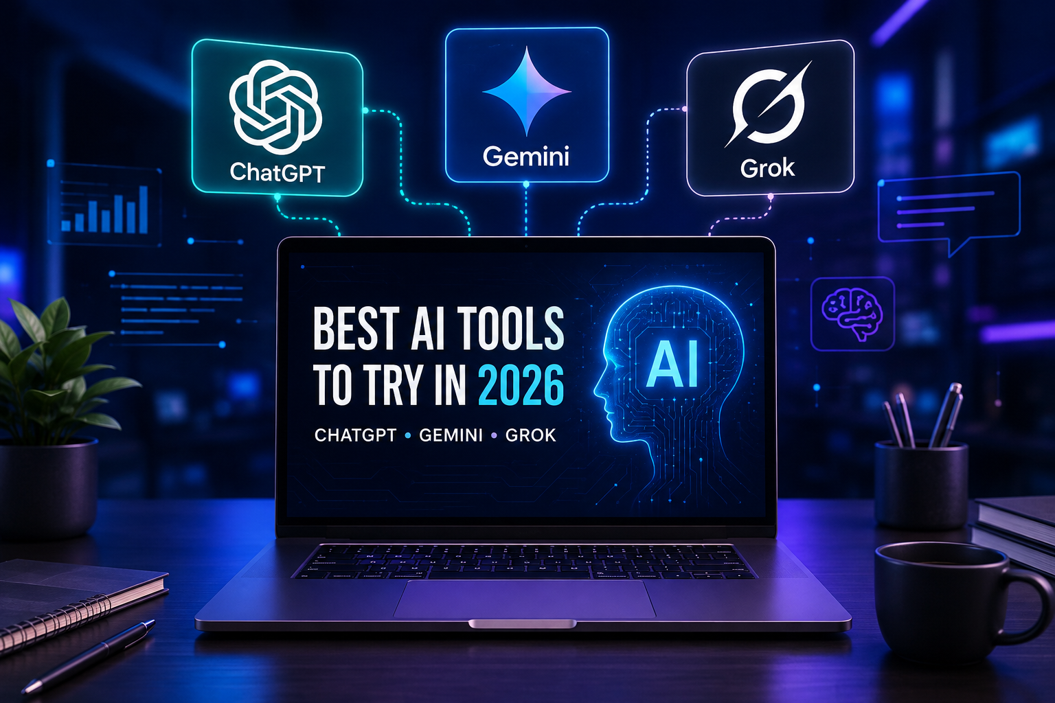 best AI tools 2026 including ChatGPT Gemini and Grok